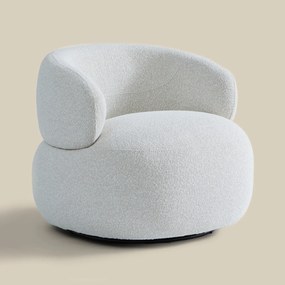 Draaibare Ronde Fauteuil Creme