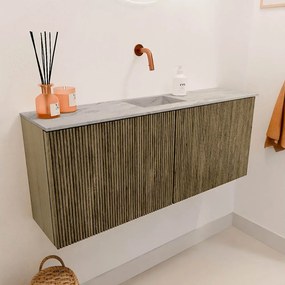 Mondiaz Joya DLux 100cm toiletmeubel dusk met wastafel faye midden zonder kraangat glace