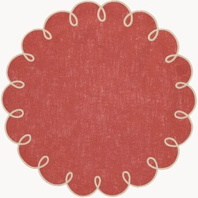 Ronde placemat Lisboa met randborduurwerk
