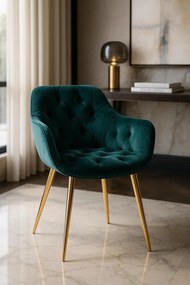 Zandel Gouden Fluwelen Stoel