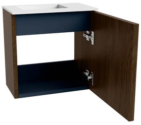 Mondiaz Joya 40cm toiletmeubel walnut met wastafel faye links 1 kraangat talc