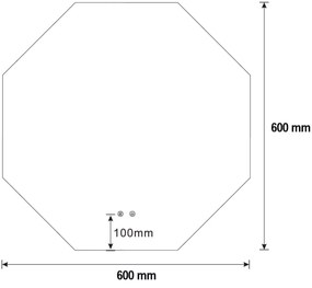 Best Design Honey achthoekige LED spiegel met spiegelverwarming 60x60cm