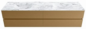 Mondiaz Vica DLux badmeubel 200cm oro 4 lades met wastafel glace dubbel 2 kraangaten