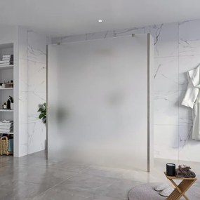 Fortifura Galeria Vrijstaande Inloopdouche - 180x200cm - Glas mat - antikalk - 8mm veiligheidsglas - 2 zijwanden 30cm - wandsteunen en hoekprofielen - Geborsteld Gunmetal PVD SW927771 2x/SW797933/SW797931 2x/SW798732 2x