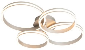 Plafondlamp staal incl. LED 3-staps dimbaar 4-lichts - Navara