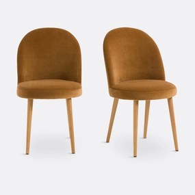 Set van 2 fluwelen stoelen, Inès