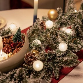 Kerst guirlande wit met goud 270cm incl. LED met timer - Jack