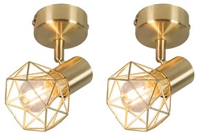 Set van 2 art deco spot messing draai- en kantelbaar - Mosh