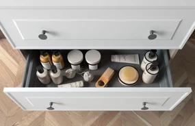 Muebles Renoir badmeubel 100cm wit mat met waskom en langwerpige handgrepen zwart