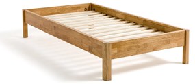 Bed in massief eik met lattenbodem ZULDA 1 persoon