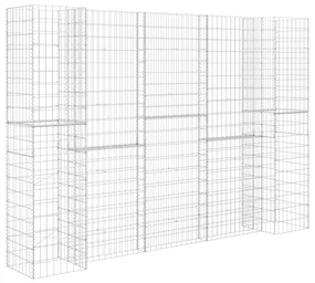 vidaXL Gabion plantenbak H-vormig 260x40x200 cm staaldraad