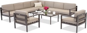 Garden Point hoekmeubelset voor 6 personen Porto Corner 8 bruin