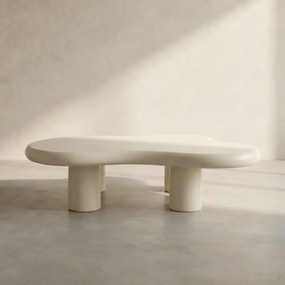 Organische Salontafel Creme Wit - 117 X 90cm.