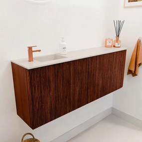 Mondiaz Joya DLux 110cm toiletmeubel ronding rechts ruby met wastafel faye links 1 kraangat meli