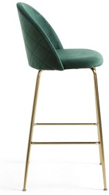 Kave Home Ivonne Fluwelen Design Barstoel Groen