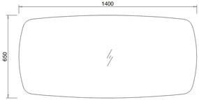 Lambini Designs Calera spiegel 140cm met spiegelverwarming en dimbare verlichting zwart mat