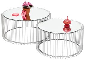 Kare Design Wire Zilveren Salontafelset Rond