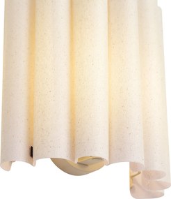 Japandi wandlamp beige met linnen 26cm - Scallop