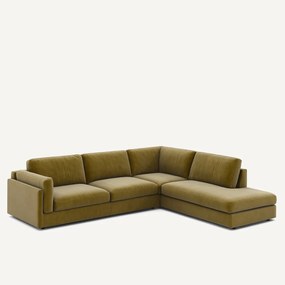 Hoekslaapbank met longchair van badstof, César