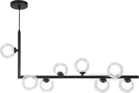 Metalen industriële glazen plafondlamp zwart APP754-8CP