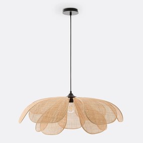 Bloemblad hanglamp in rotan Ø80 cm, Lola