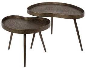 Salontafelset Met Bronslook Niervorm - 80 X 60cm.