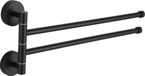 Mexen dubbele draaibare handdoekhouder, zwart - 7039242-70