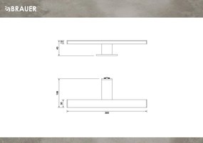 Brauer opbouw spiegelverlichting 30cm zwart mat