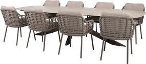 Prado Puglia dining tuinset 300x110xH75 cm 9 delig keramiek terre Taste 4SO