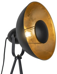 Vloerlamp zwart met goud 154,4 cm tripod - Magnax Eco Industriele / Industrie / Industrial E27 Binnenverlichting Lamp