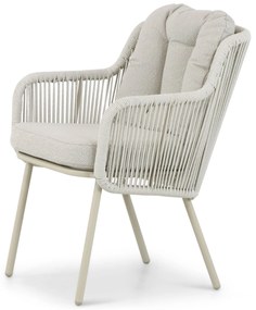 Tuinset 6 personen 150 cm Aluminium/rope Taupe Santika Furniture Santika