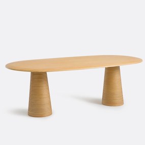 Ovale eettafel, eikenfineer, 6 tot 8 couverts, LIAM