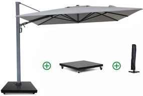 Zweefparasol  3x3.5m S2 Excellent (incl. voet + hoes) Grijs-antraciet Camello Luna
