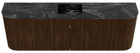 Mondiaz Joya DLux 125cm toiletmeubel ronding links/rechts walnut met wastafel faye midden zonder kraangat lava