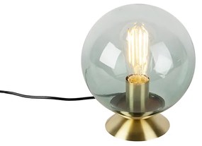 Art Deco tafellamp messing met groen glas - Pallon Art Deco E27 bol / globe / rond Binnenverlichting Lamp