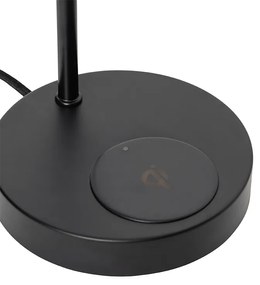 Moderne zwarte tafellamp met draadloos opladen - Facil Modern E27 Binnenverlichting Lamp