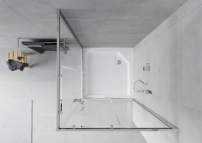 Mexen Rio vierkante douchecabine 90 x 90 cm, transparant, chroom + douchebak, wit - 860-090-090-01-00-4510