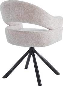 Eetkamerstoel Met Open Rug Beige Zwart