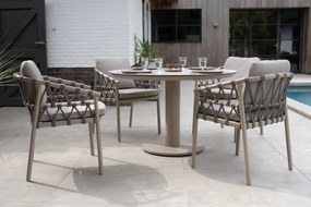 Taste by 4 Seasons Sarah tuintafel latte met keramisch geprint blad Ø 120 cm Tuintafel   beige weerbestendig