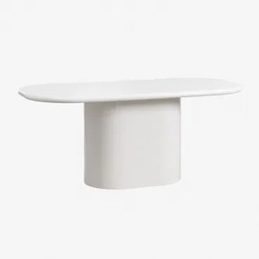 Ovalen Eettafel 200x105 Cm In Mdf Milford Gardenia Wit - Sklum