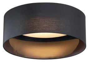Stoffen Moderne plafondlamp zwart transparant 40cm incl. LED 3-staps dimbaar - Sue rond Binnenverlichting Lamp