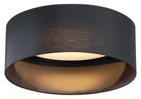 Stoffen Moderne plafondlamp zwart transparant 40cm incl. LED 3-staps dimbaar - Sue rond Binnenverlichting Lamp