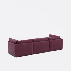 Modulaire 3-zitsbank in gestructureerde stof, Malo