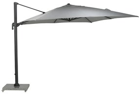 Garden Impressions Hawaii Big Pole zweefparasol 350x350 cm - donker grijs frame - licht grijs doek