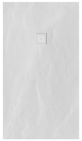 Brauer Asteroid douchevloer 90x160cm mineraalmarmer wit mat