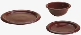 12-delige Servies Set Van New Bone China Rylvane Wijn Rood - Sklum