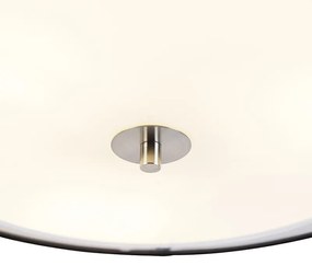 Stoffen Moderne plafondlamp zwart met wit 50 cm 3-lichts - Drum Duo Modern E27 rond Binnenverlichting Lamp