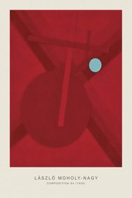 Kunstdruk Composition G4 (Original Bauhaus in Red, 1926) - Laszlo / László Maholy-Nagy, (26.7 x 40 cm)