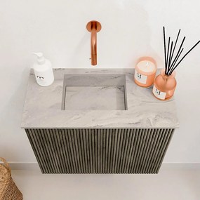 Mondiaz Joya DLux 50cm toiletmeubel shadow met wastafel faye links zonder kraangat glace