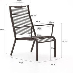 Lounge tuinstoel | Apple Bee Hawaii | Rope (touw) | Taupe | Stapelbaar | Kees Smit Tuinmeubelen
